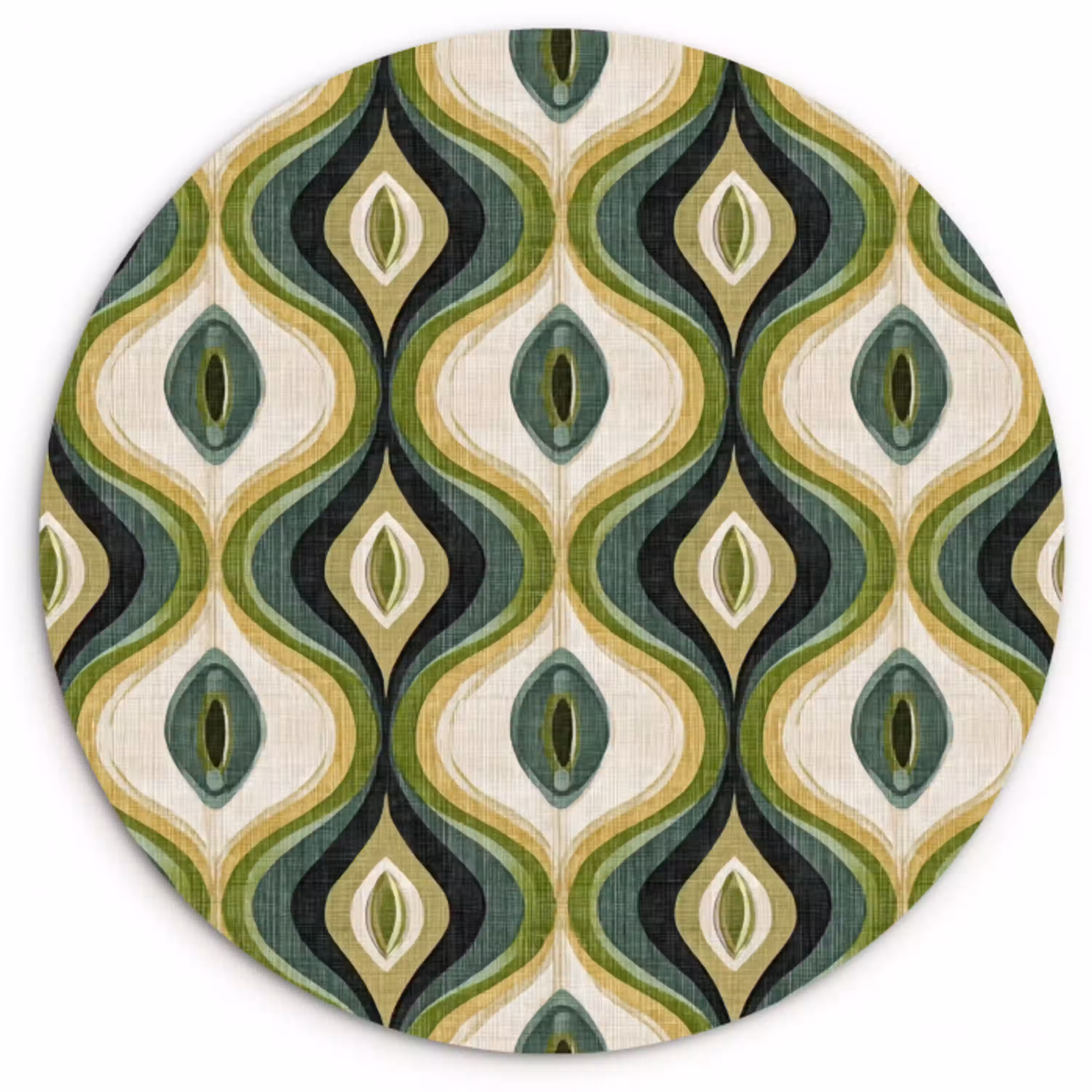 Abstract - Ritmisch - Groen Wandcirkel kunststof plaat 5mm dik klein 188 -3d