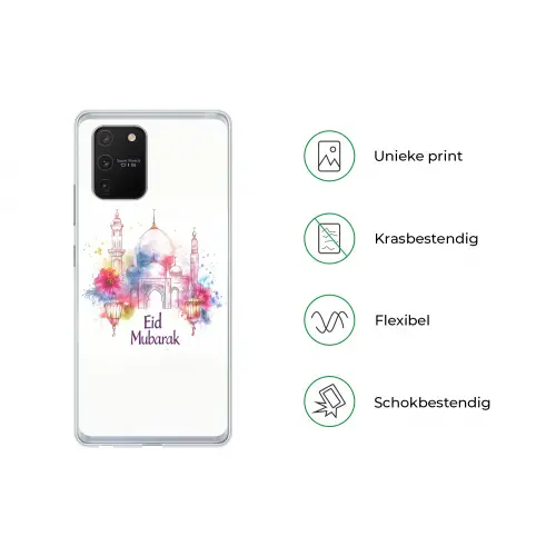 Moskee - Eid Mubarak - Suikerfeest - Kleurrijk - Ramadan - Islamitische Telefoonhoesje Samsung Galaxy S10 Lite klein -specsS10Lite
