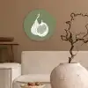 Vijgen - Minimalistisch - Getekend - Mosgroen Wandcirkel plexiglas klein -sfeer1