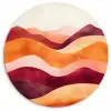 Abstract - Landschap - Golven Wandcirkel kunststof plaat 5mm dik klein -3d