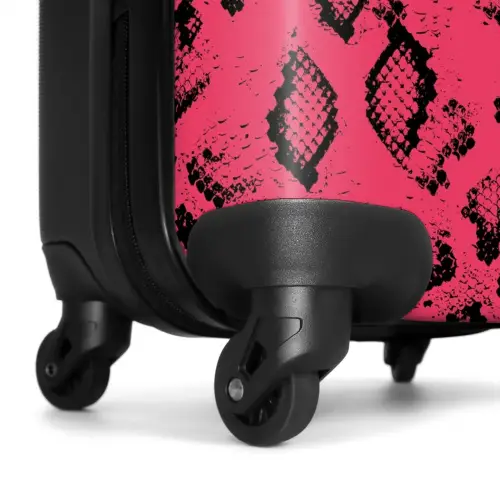 Felroze slangenprint NBS - Handbagage koffer - Kinderen Unisex middel -wiel