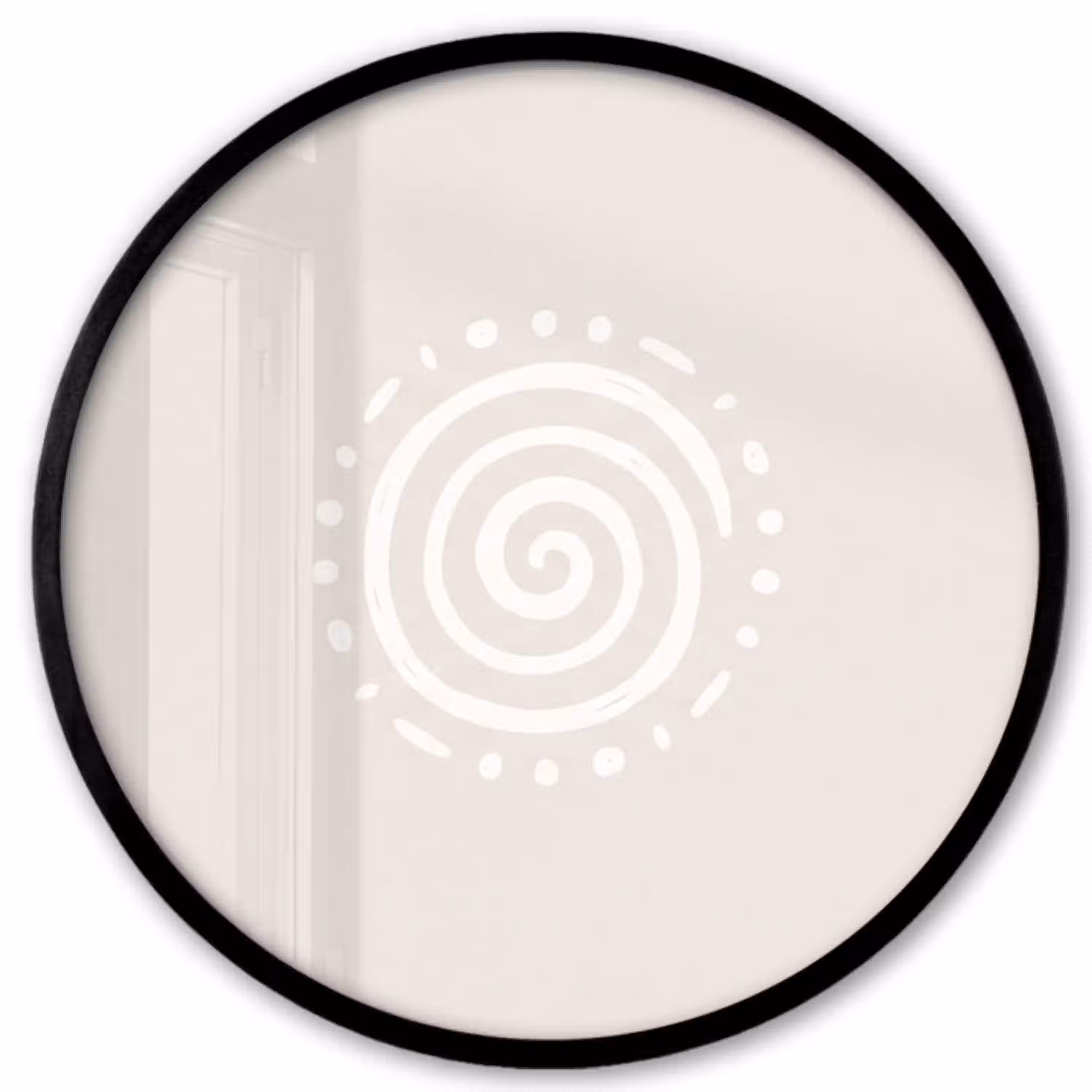 Symbool - Spiraal - Abstract - Minimalistisch - Beige Fotolijst rond zonder passe partout klein -3d