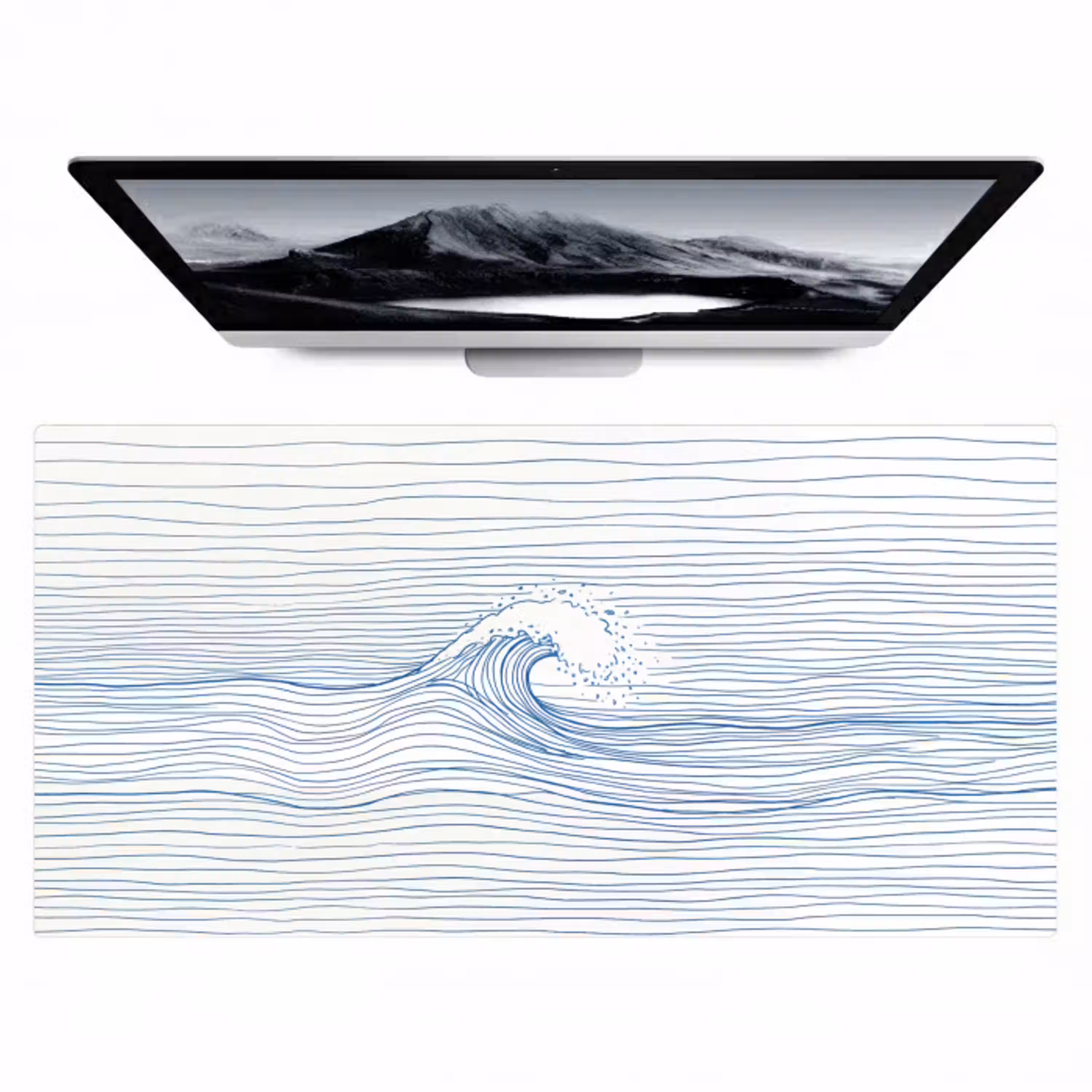 Golf - Brekende - Natuur - Minimalistisch - Blauw Muismat XXL klein -zzz3d
