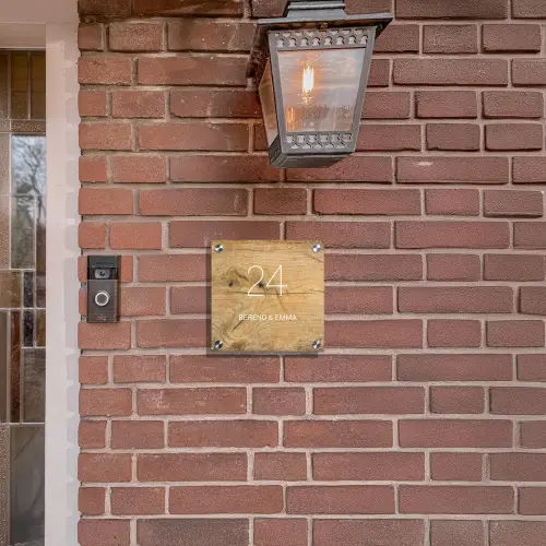 Hout - Klassiek Naambord Vierkant klein -sfeer7-XS