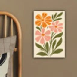 Minimalistisch - Bloemen - Bladeren - Roze canvas 2cm klein -sfeer3