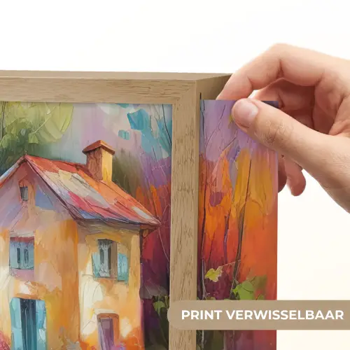 Landschap - Kleurrijk - Olieverf - Kunst Light Box met batterij (Wandlamp) middel -USP_websiteprintNL