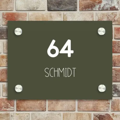 Donkergroen - Modern Naambord Rechthoek middel -sfeer3