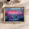 Schilderij - Zonsondergang - Bloemen - Rivier Dienblad Rechthoek middel -USP_Formaat