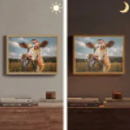 Koe - Bloemen - Weiland Light Box met batterij (Wandlamp) middel -sfeer3