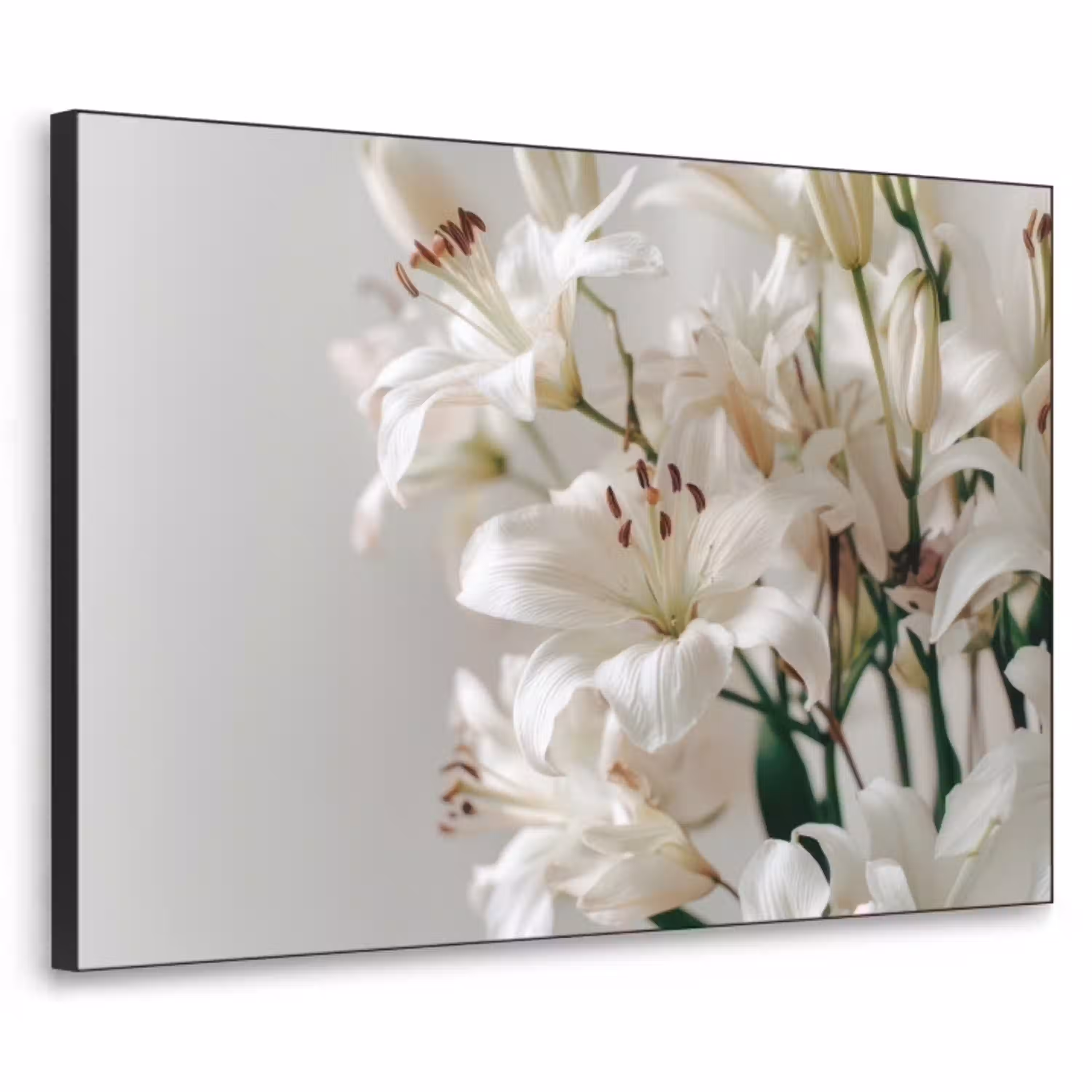 Lelies - Boekte - Wit - Meeldraden Textielframe - compleet frame klein -3d