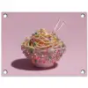 Noodles - Edelstenen - Stokjes - Roze tuinposter los doek klein -3d
