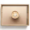Koffie - Melkschuim - Lach - Beige Dienblad Rechthoek middel -z3d_shopping