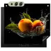 Mango - Fruit - Water - Zwart - Bladeren Inductie beschemer met haakjes middel -3d