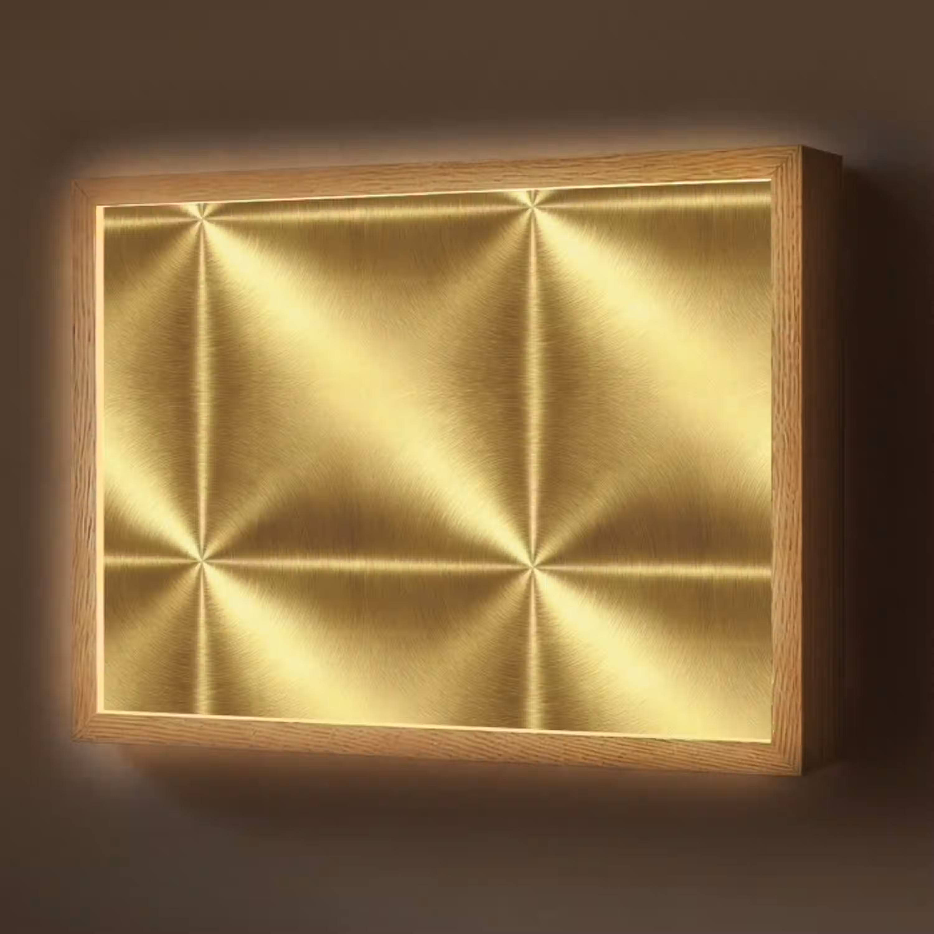 Textuur - Geborsteld Goud - Industrieel - Metallic Light Box met batterij (Wandlamp) middel 907 -z3d_website