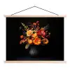 Herfst - Boeket - Oranje textielposter latten blank klein -3d