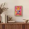 Tijger - Kimono - Planten - Roze Light Box met kabel (Tafellamp) klein -sfeer2
