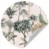 Inductie afdekplaat - Vintage - Jungle - Dieren - Natuur - Inductie beschermer Wandcirkel behangsticker klein -3d