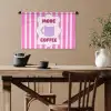More coffee - Roze - Paars - Strepen - Mok Wandkleed katoen klein -sfeer6