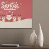 Illustratie - Kerstman - Rendieren - Rood PET vilt klein -sfeer6_closeup