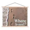 Where to next - Strand - Voetstappen textielposter latten blank klein -3d