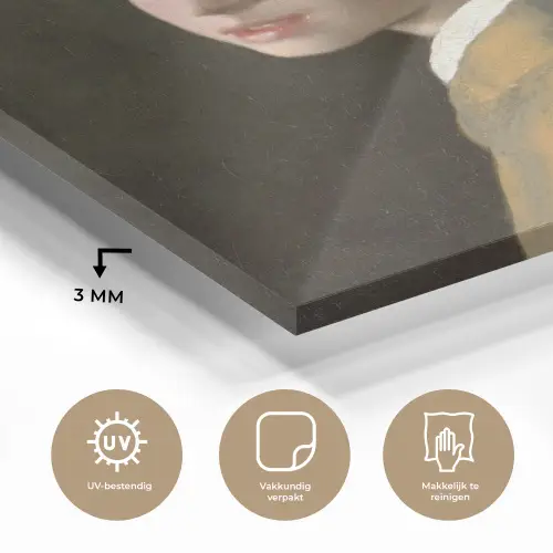 Meisje met de parel - Schilderij - Oude meesters - Vermeer plexiglas 5mm klein -sfeer2