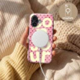 Bonjour - Stippen - Roze- Geel Toughcase MagSafe Apple iPhone 17 klein -USP_MagsafeV