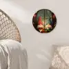 Gnooms - Kerst - Raam - Kleurrijk Wandcirkel kunststof plaat 5mm dik klein -sfeer5