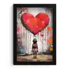 Meisje - Hart - Graffiti - Kunst - Kleuren - Rood fotolijst zwart zonder passe partout klein -3d