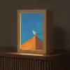 Meeuw - Gebouw - Lucht - Geschilderd Light Box met kabel (Tafellamp) klein -z3d_website