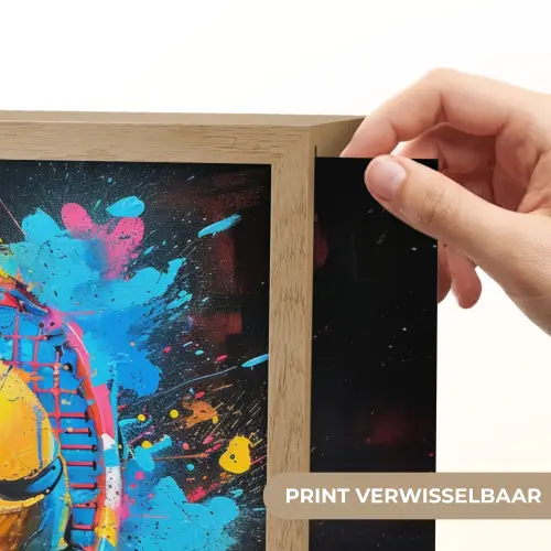 Graffiti - Tennis - Sport - Racket Light Box met batterij (Wandlamp) middel -USP_websiteprintNL