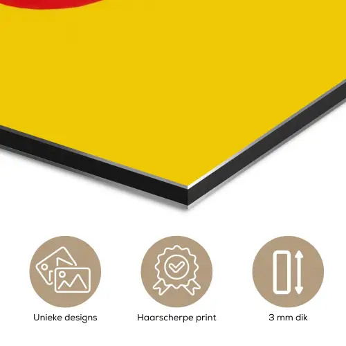 Geel - Roze - Oh - 3D aluminium wit klein -closeup_NL