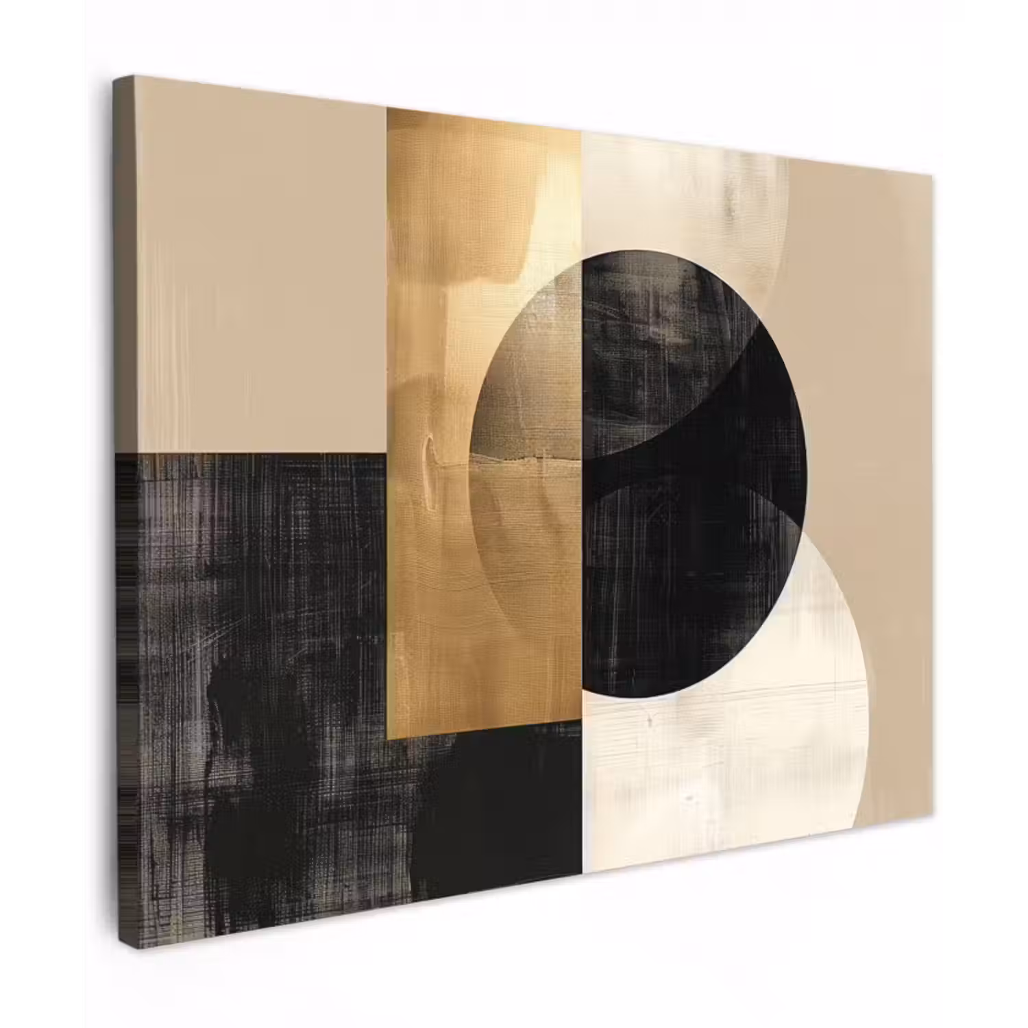 Leinwandbild - Abstrakt - Gold - Schwarz - Kunst