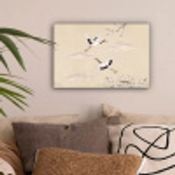 Kraanvogels - Bloesem - Beige canvas 2cm klein -sfeer1