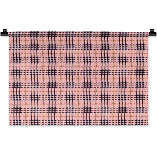 Plaid - Patroon - Schotse - Roze Wandkleed katoen klein 269 -zz3d
