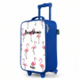 Flamingo feestje Kinderkoffer - Blauw klein -productfoto_schuin