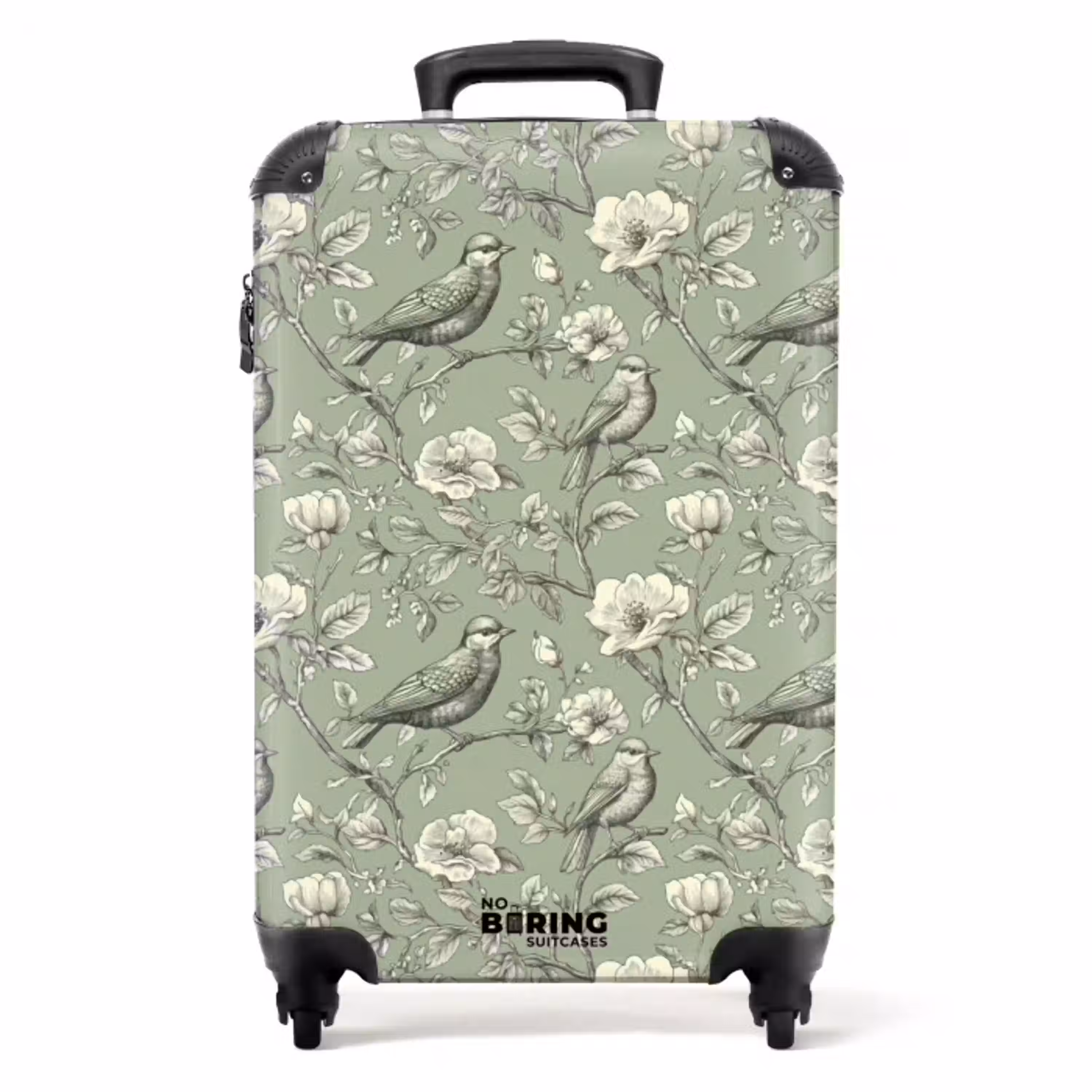 Klassiek - Botanisch - Groen NBS - Handbagage koffer - Volwassenen Unisex middel -productfoto_recht