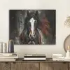 Paard - Dieren - Zwart - Luxe - Modern PET vilt klein -sfeer1