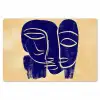 Okergeel - Blauw - Eenvoudige lijnen Placemat vinyl groot -zzsfeer1_Kitchenyeah-website