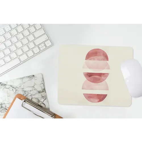 Minimalistisch - Cirkels - Roze muismat rubber klein -witbureau