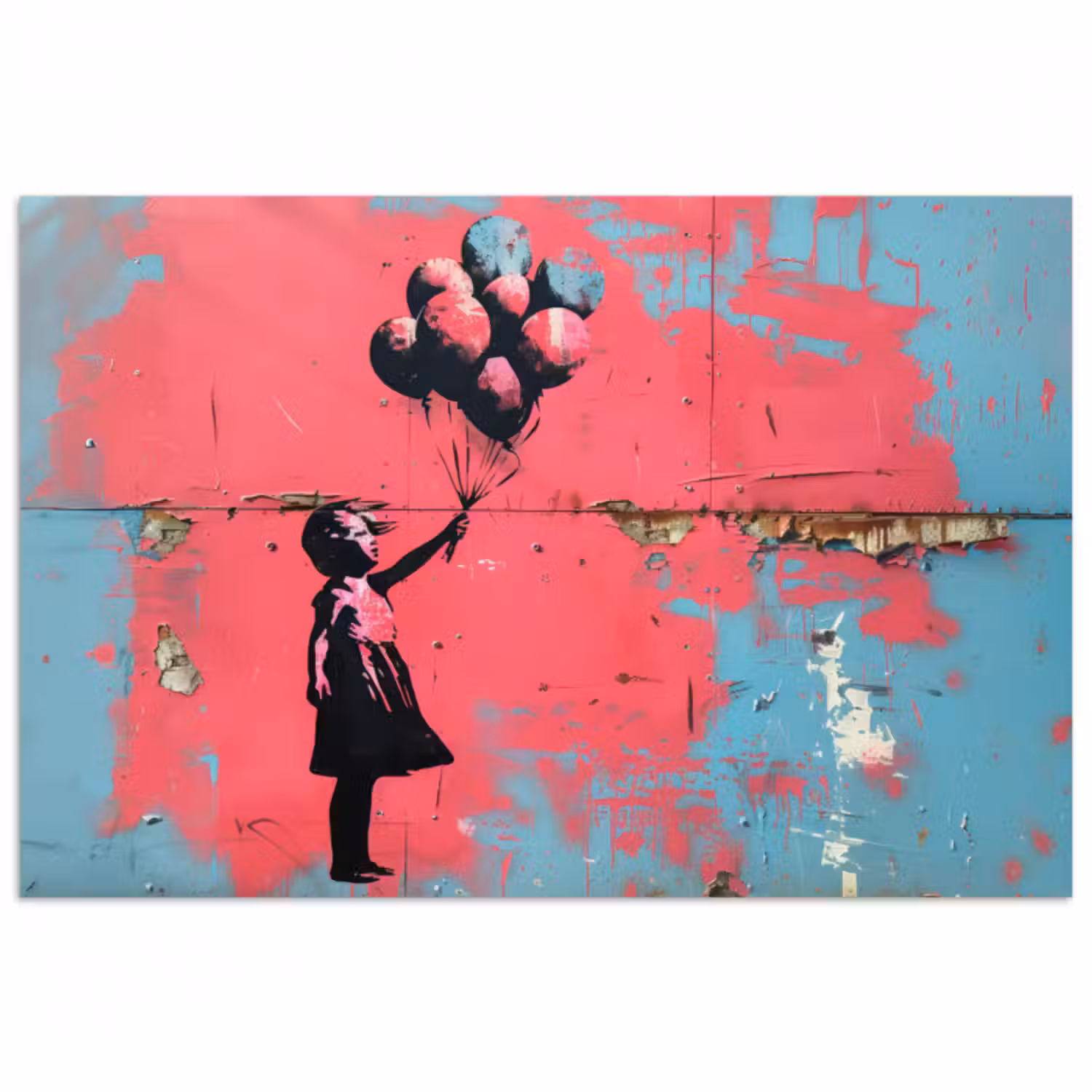 Poster - Graffiti - Mädchen - Luftballon - Banksy - Straßenkunst