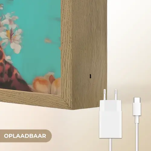 Luipaard - Bloemen - Kroon Light Box met batterij (Wandlamp) middel -USP_websiteoplaadbaarNL