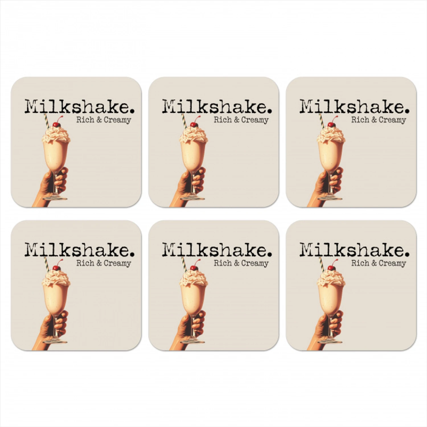 Milkshake - Kers - Rietje onderzetter kurk middel -3d