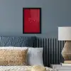 Minimalistisch - Lijnillustratie - Rood fotolijst zwart zonder passe partout klein -sfeer3