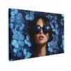 Vrouw - Blauw - Bloemen - Vlinders - Natuur canvas 2cm klein -z3d