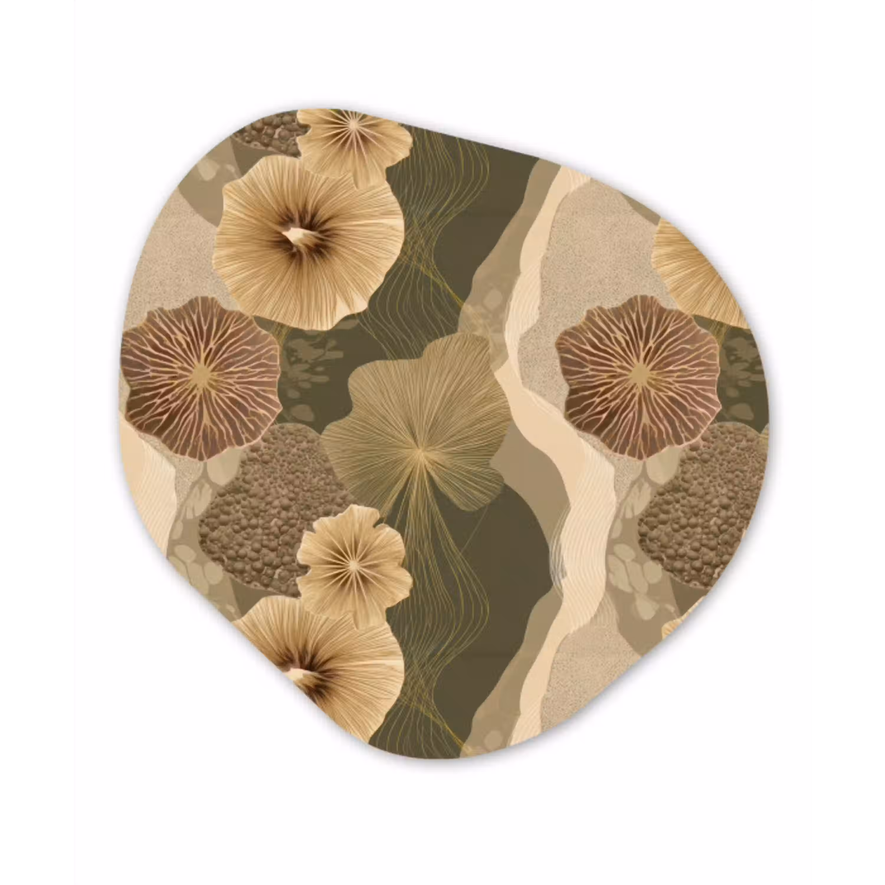 Abstract - Modern - Groen Wandcirkel Organisch Forex 3mm klein 629 -3d
