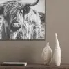 Schotse hooglander - Natuur - Koe - Zwart - Wit PET vilt klein -sfeer6_closeup