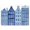 Aquarel - Grachtenpanden - Delfts - Blauw muismat rubber klein -3d