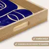 Okergeel - Blauw - Eenvoudige lijnen Dienblad Rechthoek middel -USP_HandgreepNL