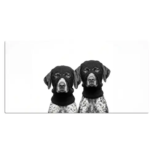 Honden - Bivakmuts - Zwart - wit Muismat XXL klein -3d_leeg