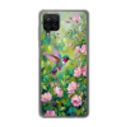 Kolibrie - Bloemen - Natuur - Kleurrijk Telefoonhoesje Samsung Galaxy A12 klein -3d